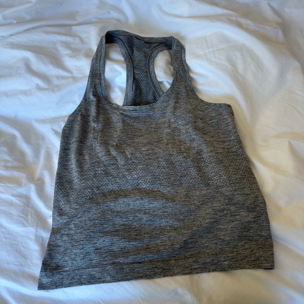 Lululemon Athletica Charcoal Swiftly Tech Racerback Tank Top - Waist Length
